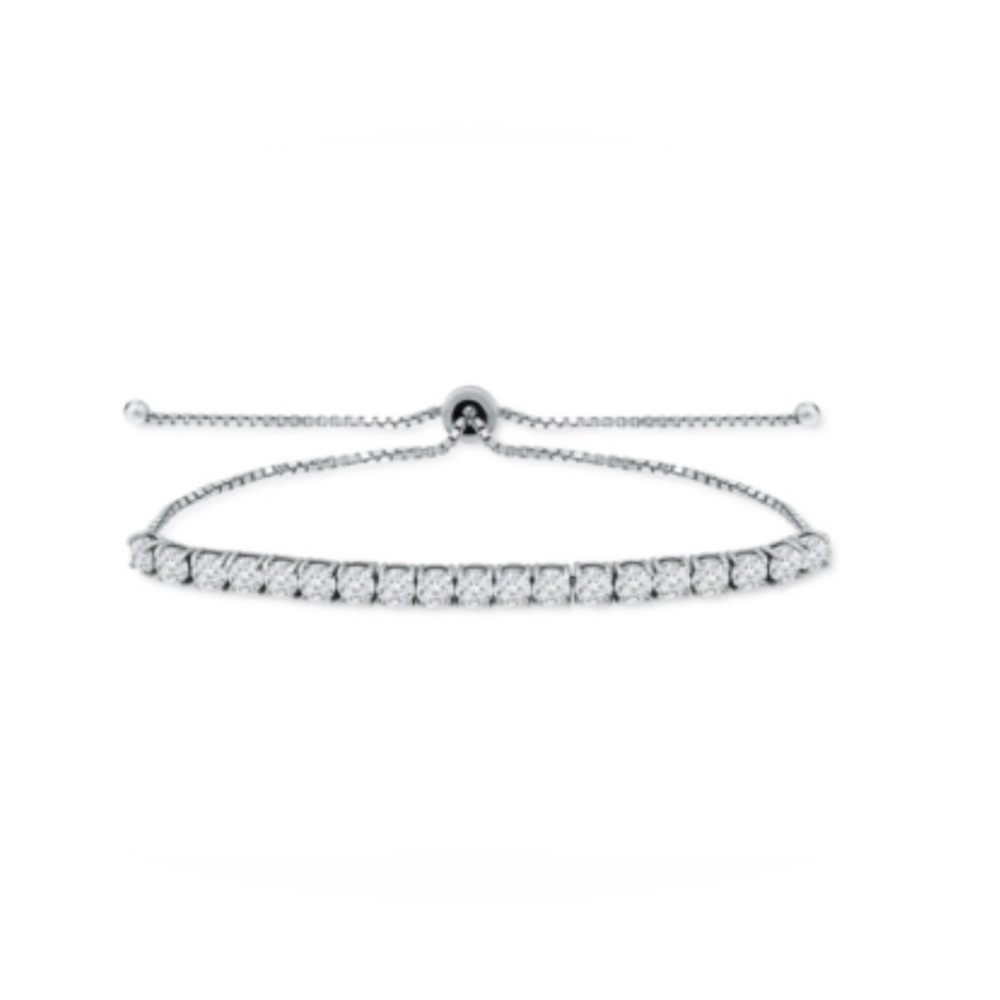 NWT Giani Bernini Cubic Zirconia Bolo Bracelet, Created for Macy's - White